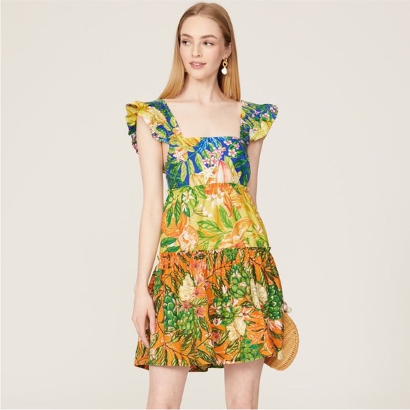 NWT Farm Rio Caipirinha Tiered Mini Dress | M - Picture 1 of 8